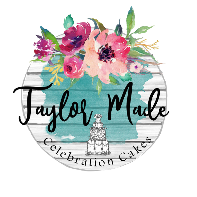 A floral logo for Taylor-Made Celebration Cakes linking to website